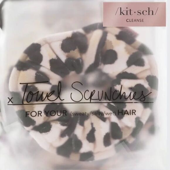 Kitsch Towel Scrunchie leopard print 2 piece set for your salty/sweaty/wet hair - Picture 1 of 6